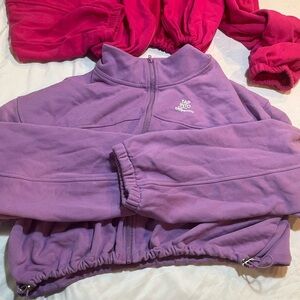 Purple Zip-Up Jacket along with 2 others see pictures brown & pink work out